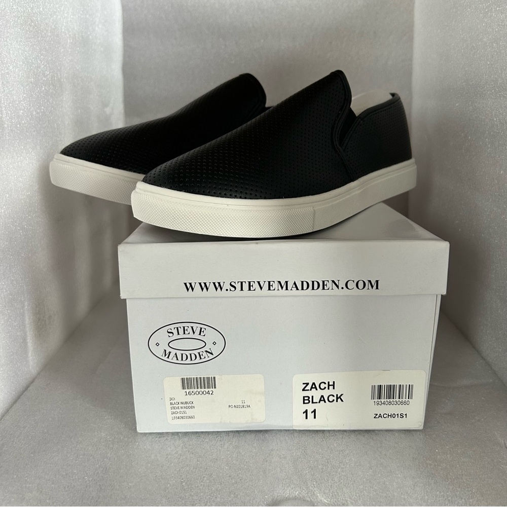 Women’s Steve Madden Zach Black Slip-On Shoes Sneakers Size 11 NEW IN BOX
